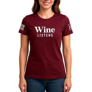 Grunt Style Burgundy Wine Listens Cotton Tee Short Sleeve T-Shirt Small